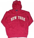 New York Fuschia Zipper Hoodie