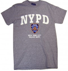 NYPD Full Chest Color Shield Ash Tee