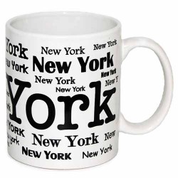 New York Allover White/Black 11 oz Mug