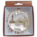 NYC Icons In Circle Gold Foil Ornament