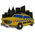 NYC Taxi Glitter Metal Magnet