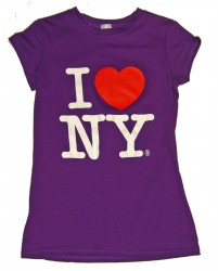 Purple I Love NY Fitted Tee Shirt