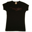 New York Flower Rhinestone Black Kids Tee