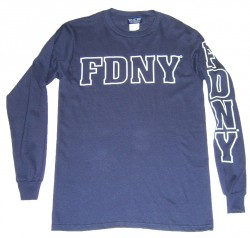 FDNY Outline Navy LS Tee