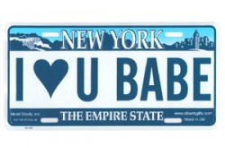 I Love You Babe License Plate