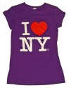 Purple I Love NY Fitted Tee Shirt