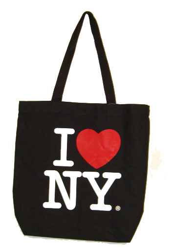 I Love NY Black Canvas Tote Bag