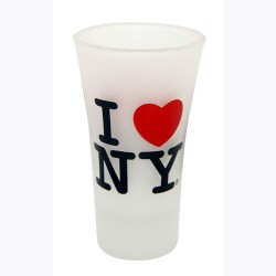 I Love NY Frosted Tulip Shot Glass