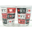 I Love NY 4-Panels Clear Shot Glass