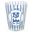 NY Baseball Pinstripe Clear Shotglass