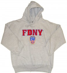 FDNY Embroidered Ash Hooded Sweatshirt
