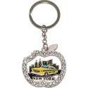 NYC Taxi in Big Apple Stones Keyring