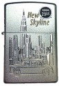 NY Skyline Taxi Slim Satin Chrome Zippo