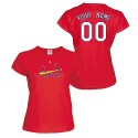 St Louis Cardinals Personalized Ladies Red T-Shirt