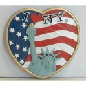 I Love NY w/US Flag & Statue of Liberty Heart Magnet