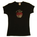 NYC Apple w/ Skyline Rhinestone Black Kids Tee