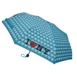 Blue I Love NY Umbrella with Hearts