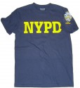 NYPD Yellow Print Patch on Sleeve Navy Tee
