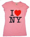 Pink I Love NY Fitted Tee Shirt
