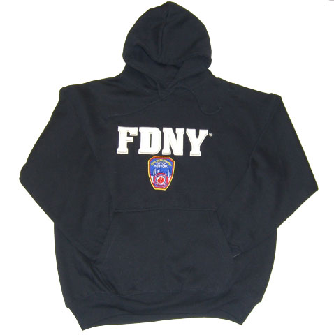 FDNY Embroidered Navy Hooded Sweatshirt